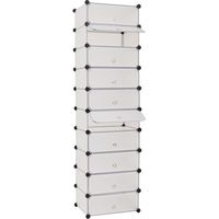 Armoire à chaussures Meuble à chaussures Étagère de rangement avec 10 compartiments Blanc RTJEX350626
