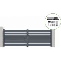 Pack Portón eléctrico abatible VOGEL 400 x 140 cm + motor HICKER B200