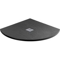 MX Minerals Jet Black Slate Effect Quadrant Shower Tray 900mm x 900mm