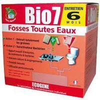 BIO 7 traitement pour fosses toutes eaux 960g – Élimine graisses et déchets – 6 mois d'utilisation – Formule bactérienne et enzymatique – Ab7 Industrie