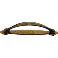 MANIGLIE PER MOBILI FISSE MOD.18900 IN OTTONE ANTICATO- - mm.159x25h. - interfori mm.128 - 5 pezzi METALSTYLE