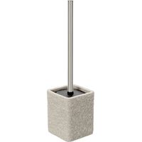 Scopino bagno da appoggio beige in resina effetto pietra