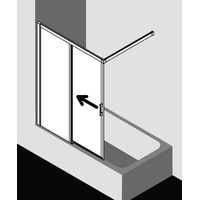 Kermi LIGA porte coulissante H2L 1200 x 1500mm argent ultra brillant verre trempé transparent Clean