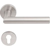 SOLIDO FH-Drückergarnitur NORWEGEN - auf Rosette PZ, 38 - 45, Edelstahl matt