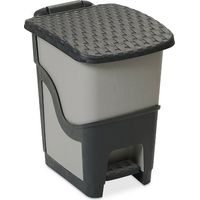 Dea Home Z441M095 Pattumiera Rattan Bin, 18 L, 28x35x40, Antracite/Tortora