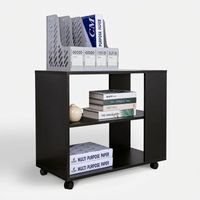 Mobiletto per ufficio scrivania con ruote scaffale portadocumenti Avoch - Nero