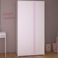 Armoire Rue avec 2 portes - blanc/gris ou blanc/rose