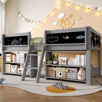 Bett Schlafplatz Stauraum 90x200 Kiefer Grau OKMYHOME