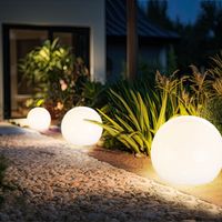 Solarleuchte Kugel Garten Kugelleuchte Solar 10 cm LED Gartendeko Solarkugel für Außen klein, Leuchtdauer ca. 6-8 Stunden, H 38 cm, 3er Set