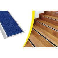 Nez de marche antidérapant plat à visser 41x3000mm – Antidérapant supérieur à 30mm – Pour escaliers intérieurs – Pose facile avec rail pré-percé – Wattelez