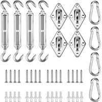 Kit di fissaggio per vele ombreggianti, accessori per tende da sole, viti di tensione in acciaio inossidabile, set di moschettoni con viti per un'installazione sicura delle vele ombreggianti.
