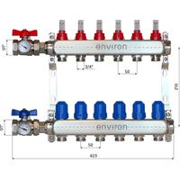 Edelstahl Heizkreisverteiler 2 - 12 fach mit