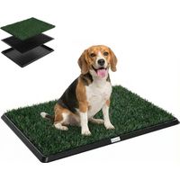 Tappetino Erboso Lavabile per Cani con Erba Artificiale e Vassoio per Uso Interno ed Esterno 76 x 50,5 cm