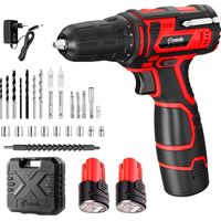 Kit taladro atornillador 12 v con 2 baterías 1500 mah litio y cargador