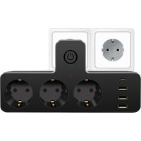 Multiprise, Multiprise USB, Multiprise avec Interrupteur, Multiprise Française 7 en 1 avec 3 USB et 1 Type C, Prise avec Interrupteur, Prise Multiple pour la Maison, Le Voyage et Le Bureau