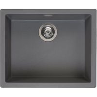 Reginox Amsterdam 50 Integrated Single Bowl Granite Kitchen Sink Grey Silvery