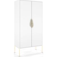 Commode Merlin 160 x 40 x 80 cm Bois - Blanc et doré