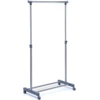 Portant à vêtements extensible avec étagère grille, gris/chrome