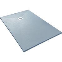 Veroni Duschwanne aus Kompositstein mit Schiefer-Muster flach (TxBxH) 120 x 80 x 3 cm Grau Veroni Duschwanne aus Kompositstein mit Schiefer-Muster flach (TxBxH) 120 x 80 x 3 cm Grau