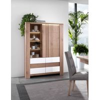 MOBILE MOD. PALAZZO CM 120X44.4 H. 180 ROVERE WELLINGTON E BIANCO LUCIDO