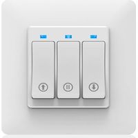 Intelligent Wifi Commutateur de Rideau, Volet électrique pour Stores à Enrouleur Travailler avec Alexa/Google Home, Télécommande Vocale, Fonction Synchronisation Bouton Mécanique APP Smart Life