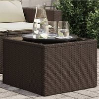 Vidaxl – Table de jardin en poly rotin avec dessus en verre – 55x55x37 cm – Résistante aux intempéries – Idéale pour terrasses et jardins