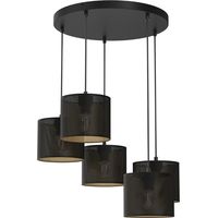 Lampadario Loft Shade nero oro 5 luci E27 Luminex