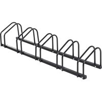 Râtelier 5 vélos range-vélos support rangement vélo à pneu 65 mm dim. 145L x 33l x 27H cm acier noir