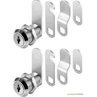 Serrure pour boîte aux lettres, serrure métallique pour armoire, avec cylindre de serrure, 4 clés, 4 plaques de verrouillage différentes pour tiroir de boîte aux lettres, lot de 2 (16 mm)