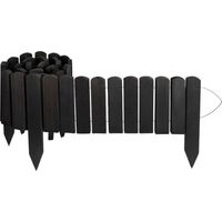 Creative Home Rasenkante Beeteinfassung Holz 200 x 20 cm Flexibler Rollborder Schwarz