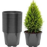 Garronda x20 Pots de Pépinière Ronds en Plastique Ø28 x 22 cm (10L) - Pot Semis Robuste avec Drainage Repiquage Pot de Fleur Exterieur Grande Taille et Culture de Conifères Serre Jardin GD-0205 Noir