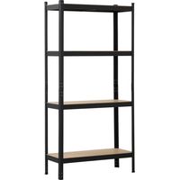 SCHULTE Regalwelt Rayonnage lourd avec 4 tablettes en MDF, 180x90x35 cm (HxLxP), capacité de charge 120 kg par tablette, noir
