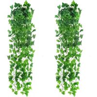 Paquete de 2 enredaderas artificiales colgantes de 99 cm - Hiedra artificial colgante - Hojas primaverales que caen - Enredaderas artificiales para pared, dormitorio, interior y exterior