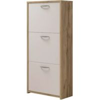 scarpiera 3 ante bellahome legno e bianco 50x25x113 cm