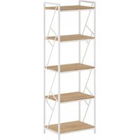 Bibliothèque R2-FX (5P) chêne naturel M33 (cadre blanc)