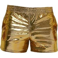 Short métallique brillant pour homme, short pailleté style rave avec poches, short de bain