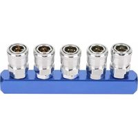 12mm Pneumatic Quick Coupler Connector Female Thread 2/3/4/5 Way Mount for Pneumatic and Air Hose Connections (5 Way)