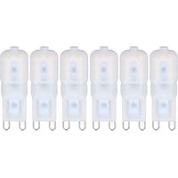 Packung mit 6 dimmbaren 3W G9 LED-Lampen, energiesparend, 360°-Beleuchtung, neutralweiß, 220-240V, für Decken- und Pendelleuchten.