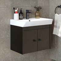 Roomart ADA Badmöbel-Set 2-tlg 60 cm breit, Schwarz-Eiche