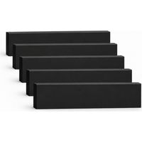 lot de 5 plinthes bord droit MDF revêtu noir 2400 x 75 x 14 mm - PEFC 70%
