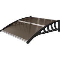 Tettoia en policarbonato marrone 103x96.5x27cm pour porte et fenêtre avec kit montaggio