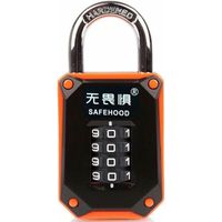 Cadenas De Casier - Cadenas À Code 4 Chiffres Ultra-résistant en Acier Inoxydable Trempé - Numéros Faciles À Lire - Réinitialisable Et Incassable - Paquet De 1 - Orange