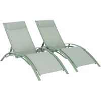 sweeek - 2er-Set Sonnenliegen aus Aluminium mehrfach verstellbar