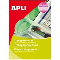 Transparencias sin banda Apli 01268/ DIN A4/ 100 Micras/ 20 Hojas