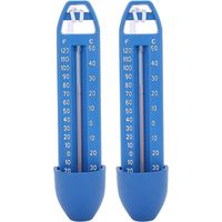 Lot de deux thermomètres de piscine flottants avec cordon de suspension pour piscines et spas, outil de mesure de la température de l'eau en plastique étanche