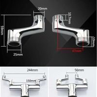 Raccord Contre Coudé Douche - Raccord Laiton Coudé Réducteur - Bras Pivotant Réglable - Raccord Mural Contre Coudé - Raccord Excentré 1/2 3/4 - Chrome A