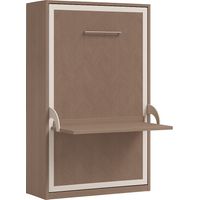 Lit escamotable verticale 90x190 avec bureau Studante-Façade Chêne brun