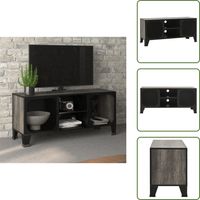 Meuble TV Gris 105x36x47 cm Métal et MDF - Meubles Tv - Meuble Tv Industriel - Meuble Tv Metal - Meuble Tv Gris - Support Tv