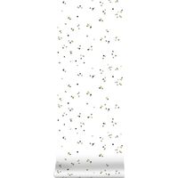 vtwonen - Vliestapete - Punkte/Confetti - Weiß/Schwarz/Gold - 10m x 52cm