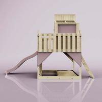 PolarPlay Spielhaus Komet aus Holz in Rosa